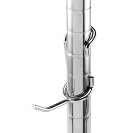 Sunway Shelf Pole Hooks 5-Pack | 2" Chrome All Purpose | Best Solution for Garage Shelving Storage Organization | Use with Metal or Wire Shelves and Racks | Heavy Duty, Easy Installation