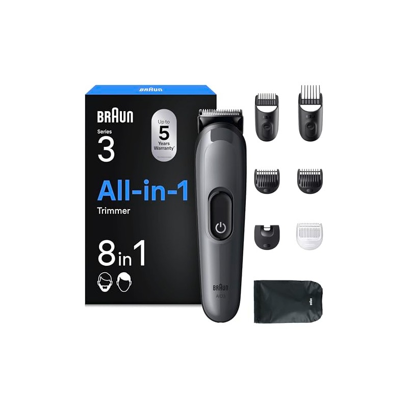 Braun All-in-One Series 3 8-in-1 Grooming Kit, Ultra Sharp Blade,