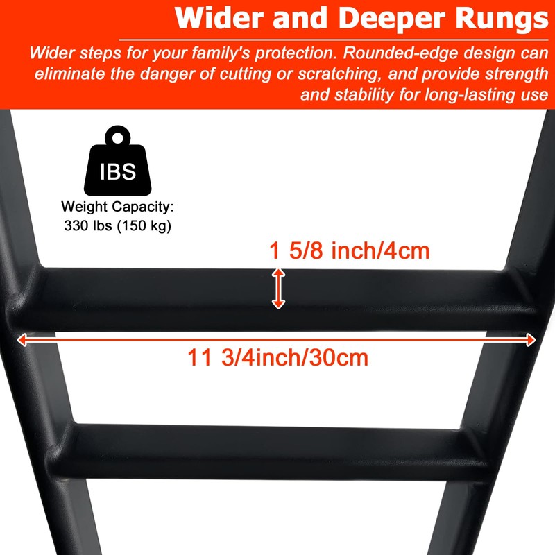 RV Bunk Bed Ladder, 55" Interior Adjustable Travel Trailer Twin