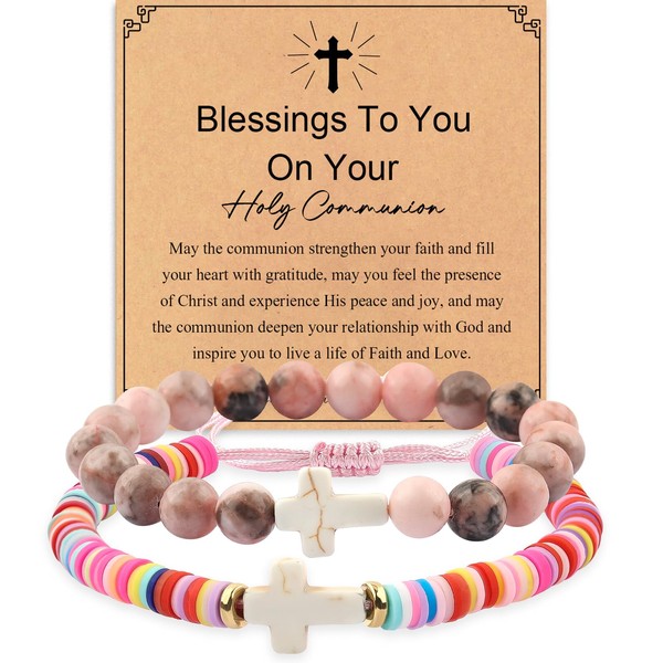 GVUSMIL Cross Bracelet Baptism Gifts Easter Basket Stuffers First Communion