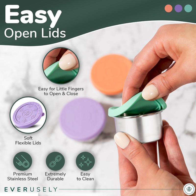 Everusely Condiment Cups - 3 Pack, 1.7 oz / 50