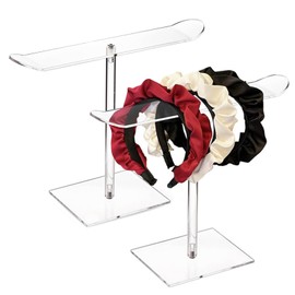 MHYMX Pack of 2 Hair Scrunchies Storage Headband Stand Acrylic Storage Hair Bobbles Transparent Hair Accessories Organiser Holder for Hair Bands Headband Necklace Bracelets
