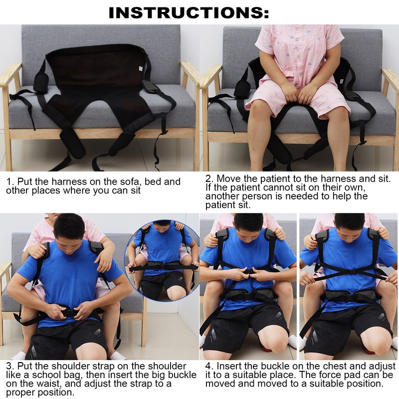 Elderly Transfer Back Sling Nylon Patient Lift Strap Hemiplegia Moving