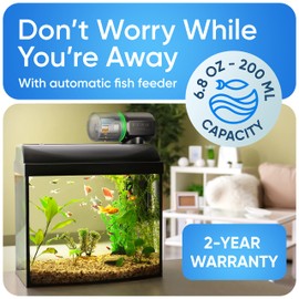 FISHNOSH Automatic Fish Feeder for Aquarium - New Generation 2023, Auto Food Dispenser with Timer for Small Tank, Big Aquariums & Pond - Battery-Operated Feeders for Goldfish, Koi, & More on Weekend