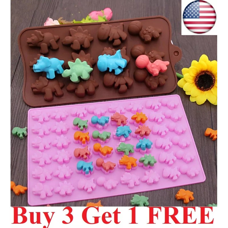 speedway Silicone Mold Ice Tray Heart Bear Dinosaur Molds DIY