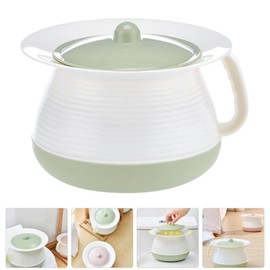 Cabilock Portable Urinal Pot with Lid for Home and Travel 8.27X7.28X5.51 Inches Plastic Chamber Pot for Women and Men Indoor Bedside Pee Container for Adults and Children