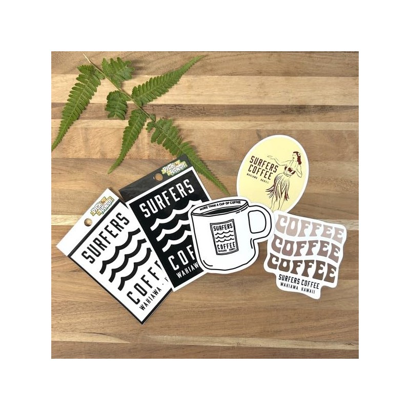 Surfers Coffee Sticker Hula Girl