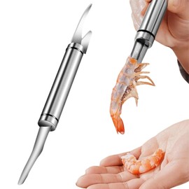Shrimp Peeler, Stainless Steel Shrimp Peeler, Stainless Steel Shrimp Deveiner, Multifunctional Stainless Steel Shrimp Cord, Seafood Tool for Crawfish Peeler Shrimp