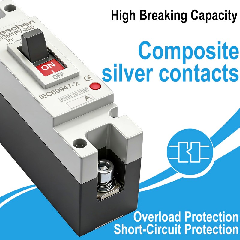 Heschen DC Molded Case Circuit Breaker MCCB, 1 Poles, DC