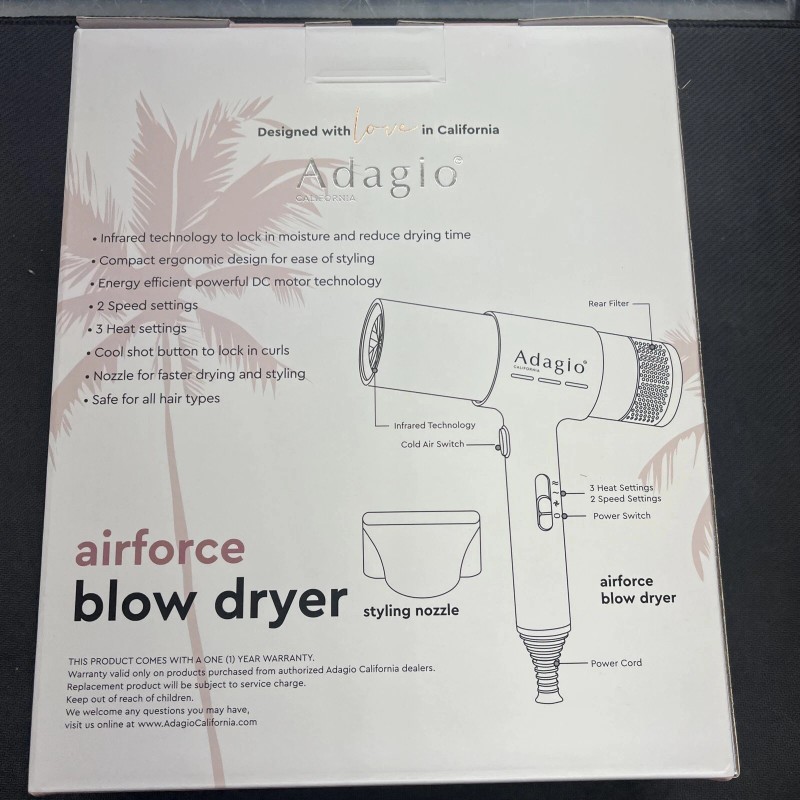 Adagio California - Air Force Hair Blow Dryer (Rose Gold)