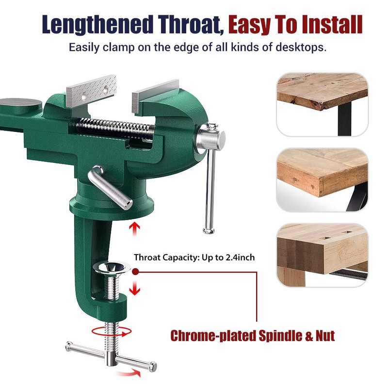 Nuovoware Table Vise 3 Inch, 360° Swivel Base Universal Home