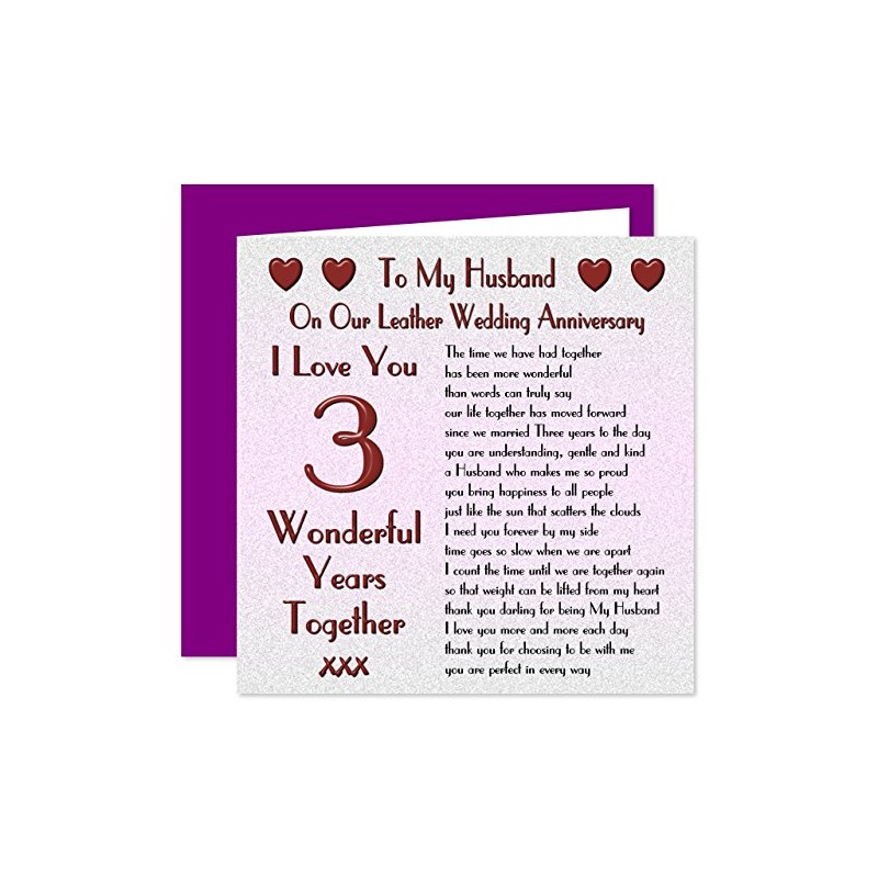 My Husband 3rd Wedding Anniversary Card - On Our Leather