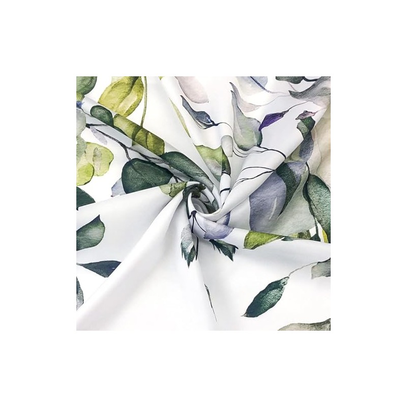 Gipsighila Green Split Shower Curtain for Transfer Bench with Eucalyptus