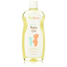 Baby Oil Multi Purpose with Argan Oil, Aloe Vera & Olive Oil 12 oz - Softening Hypoallergenic Solution for All Skin Types - Good on Men, Women & Kids