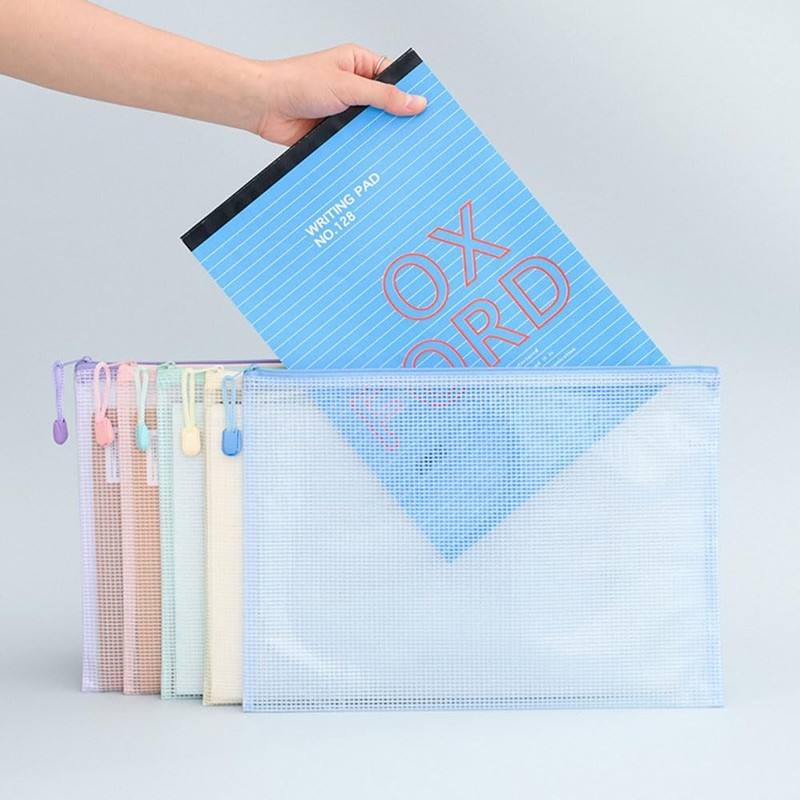 Samcos Zipper Bag, A5 5 Color Set, Zippered Bag, Contact