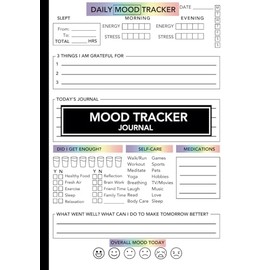 Mood Tracker Journal: Minimalist Daily Mental Health & Wellness Diary For Relieving Anxiety, ADHD, OCD, Coping, Borderline Personality Disorder, and Depression | Self-Care for Teen Boys Girls
