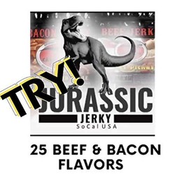 Jurassic Jerky Carnivore Candy Sampler “Ultimate Carnivore” A “Grab-Bag” Mix 5 bags of our most popular flavors. (4) Beef 1.5-3oz and (1) Bacon 2oz bags.