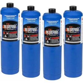 BLUEFIRE 2x Standard Propane Gas Fuel Cylinder / Canister,14 oz, 97% High Purity - 4x Propane Gas