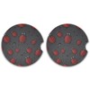 KEEPREAL 2 Pack Red Ladybugs Car Coasters for Drinks Absorbent,