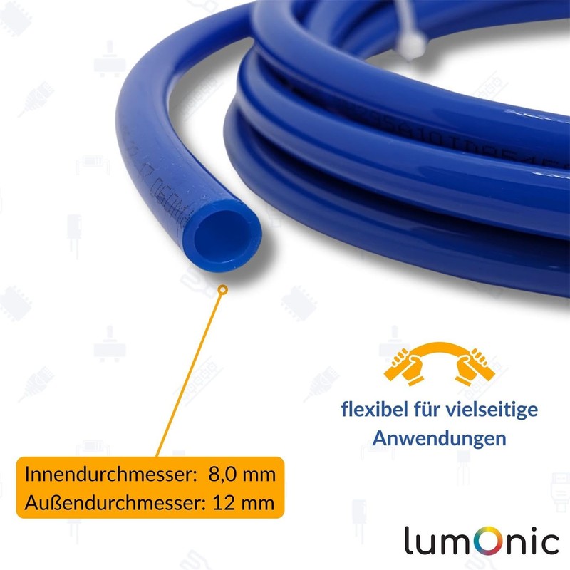 Lumonic I 10 m Compressed Air Hose PU I 8/12