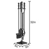 Fire Beauty Fireplace Tools Set 5 Pieces Wrought Iron Fireset