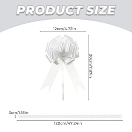 30Pcs Large Pull Bows for Gift Wrapping, Pull Bows for Gift Wrapping, Big Bow for Present, Hampers, Floral Arrangements, Bouquet Boxes, Gifts, Birthdays, Wedding Decorations, Valentine's Day (White)