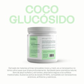 Coco Glucósido 1 kg | Limpieza Suave Piel Sensible Sin Irritación | Espuma Cremosa Sin Sulfatos | Anti Frizz Cuero Cabelludo | Biodegradable