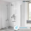 gotonovo Polished Chrome Exposed Pipe Bathroom Shower System Wall Mount