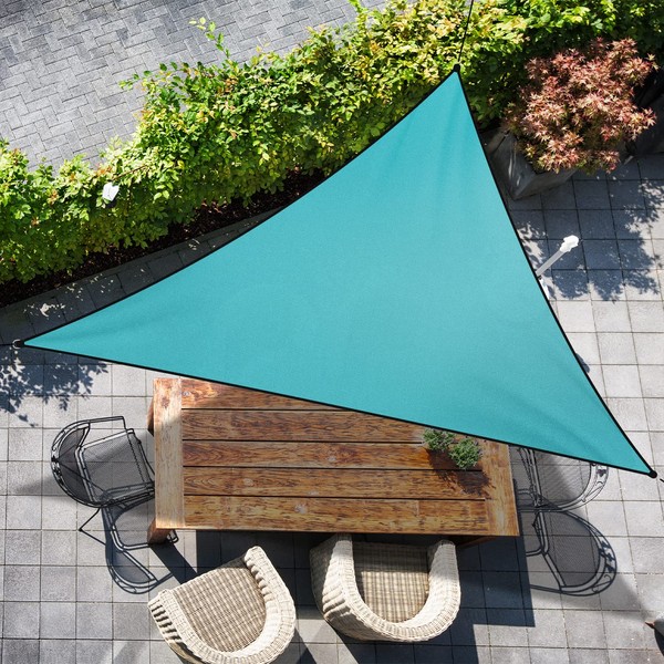 supregear Shade Sail, 3x3x3 m Triangular Shade Sail Waterproof UV Blockage Sun Sail Canopy Awning Shelter for Outdoor Courtyard Garden Patio Carport Lawn Swimming Pool, Blue