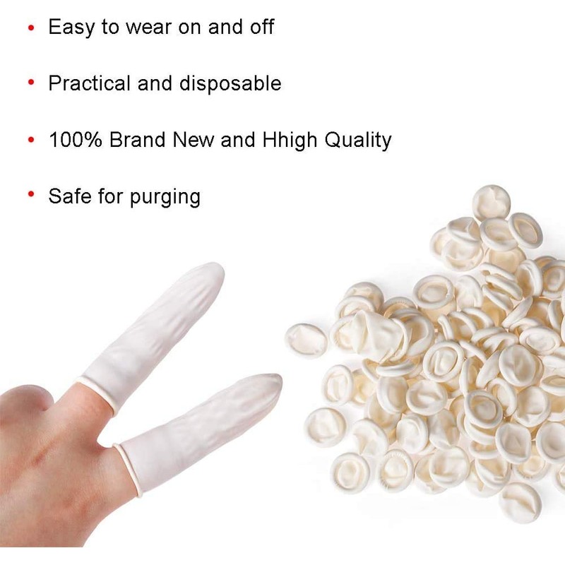 JADE KIT Latex Finger Cots, Antistatic Rubber Protect Latex Finger