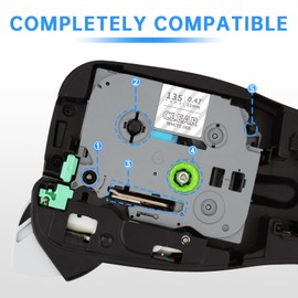UUnismar 3-Pack 12mm 0.47" White on Clear Label Tape Compatible for Brother Tze-135 Tze131 Tz135 P Touch Tze Tz Tape 12mm 0.47 White on Clear Label for PTD220 PT-D200 PT-D210 PT-D600 PT-D400 PT-H110