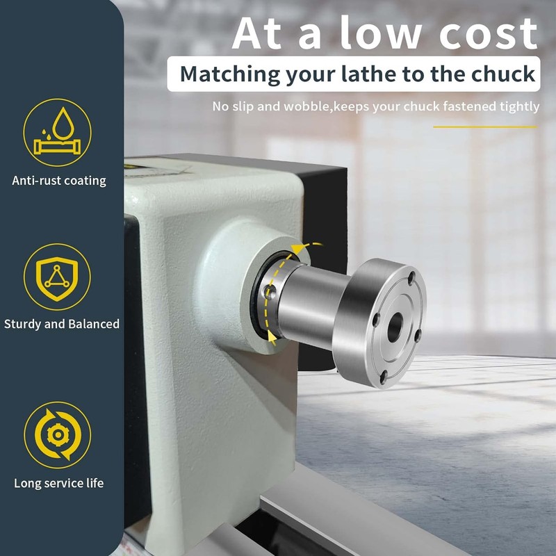 2 Inch Lathe Faceplate with Screw Alloy Steel Woodworking Chuck