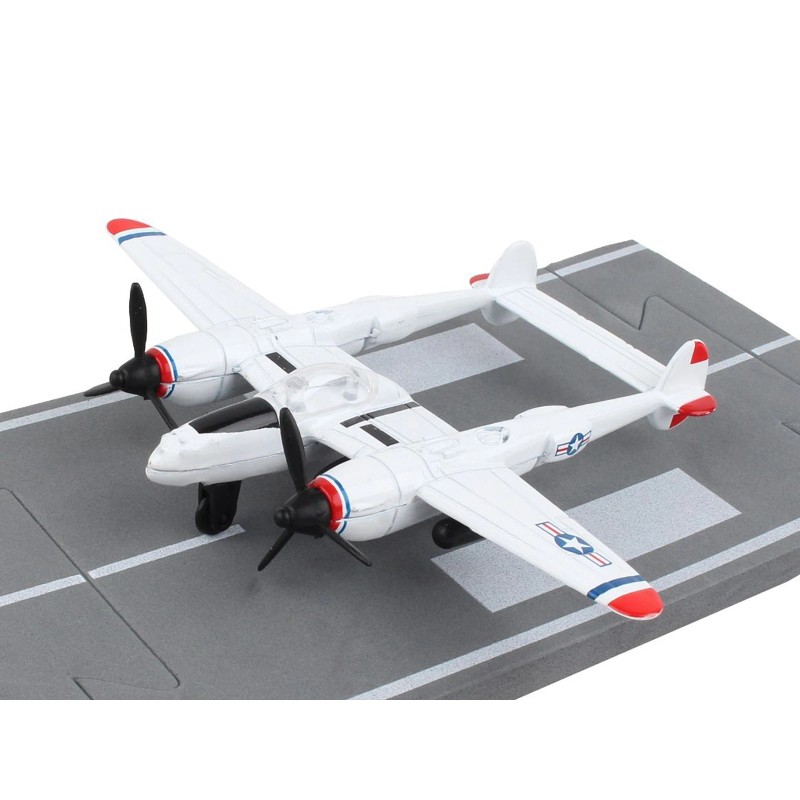 DCD Lockheed P-38J Lightning Fighter Aircraft Die-Cast Toy White with
