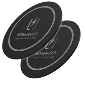 MOSENVKA Universal Magnetic Phone Mount Plate,Strong Adhesive Plate for Magnetic Car Mount, Phone Sticker for iPhone 16e and All Smartphones and Cases-Slim,Lightweight,and Reusable (Black-2 Pack)