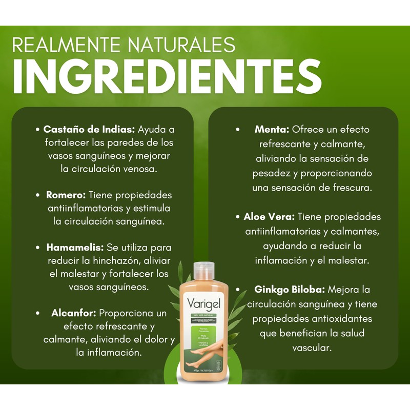 Varigel 475gr – Gel para piernas Cansadas e Hinchazón |