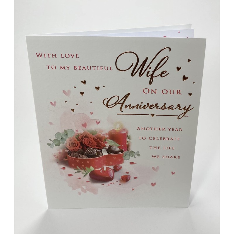 Wife Anniversary Card - Size 6" X 8"