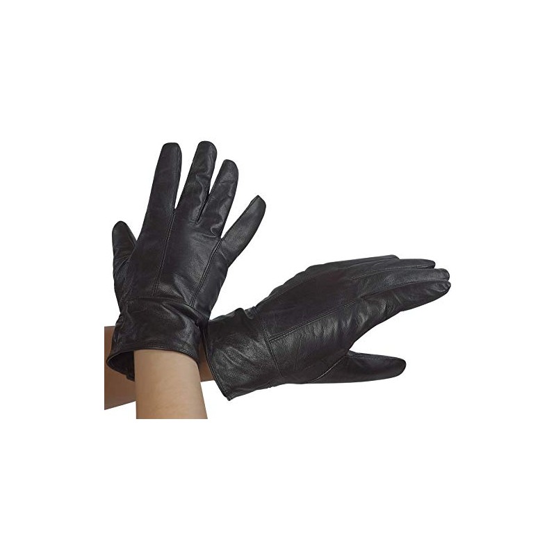 DEBRA WEITZNER Womens Leather Gloves Gift Box Black Warm Driving