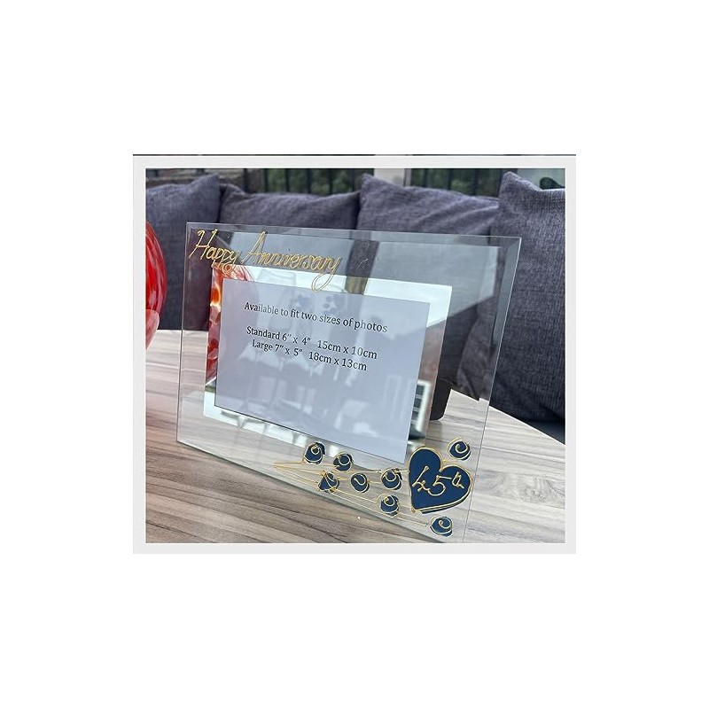 45th Wedding (Sapphire) Anniversary Photo Frame (L) Flower