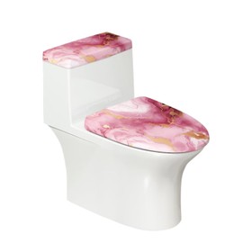 KUIFORTI Pink Toilet Seat Cover Dust Cover Novelty Marble Toilet Tank Cover Toilet Lid Cover Marble Decor