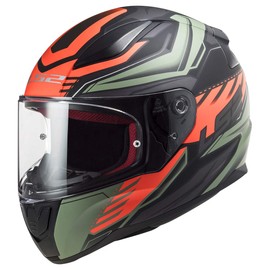 LS2 Helmets Full Face Rapid Gale Street Helmet (Matte Black Red Matte Green - X-Small)