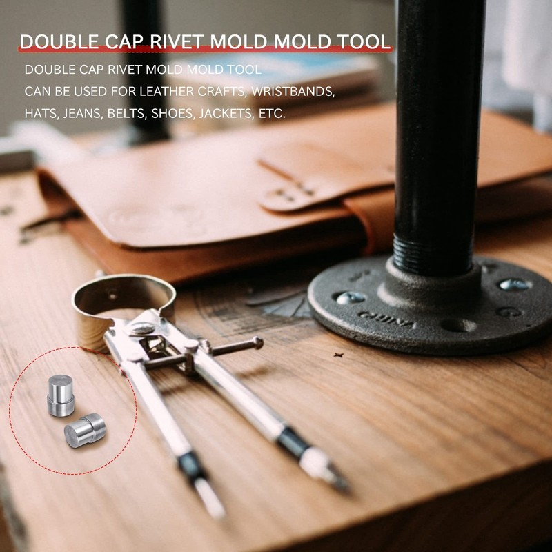 Ticarus 5 Sets Double Rivets Dies(5mm/6mm/8mm/10mm/12mm)