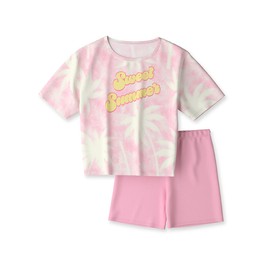 CALIDA Kids Children's Short Pyjamas, Made from 100% Soft Organic Cotton, Natural Temperature Regulation, Easy Care, Sweet Lilac