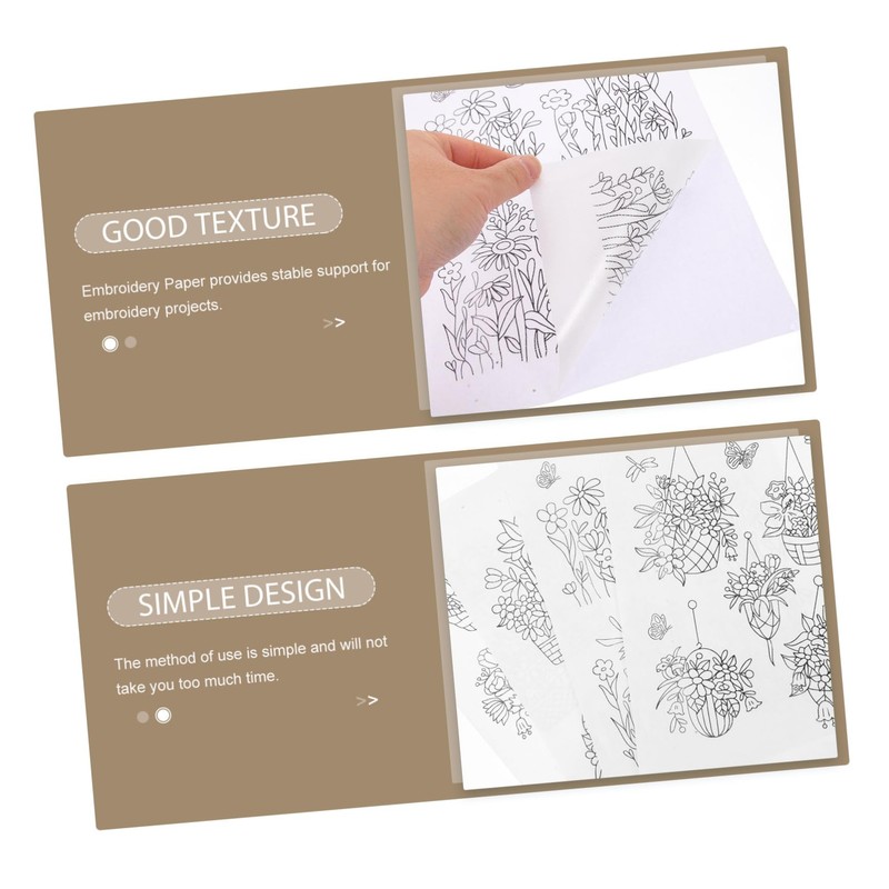 DOITOOL 4Sheets Water Soluble Embroidery Stabilizer DIY Sewing Supply for