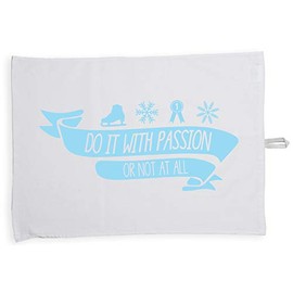 Hippowarehouse Ice Skating, Do It With Passion or Not At All Tea Towel Eco Printed Dish Cloth Kitchen accessory 50cmx70cm 100% Cotton
