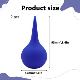 2 PCS Ear Syringe Bulb, Ear Wax Removing Kit, Bulb Syringe for Ear Wax 30ml Rubber Ear Washing Sucker Bulb for Ear Wax Removal Reusable Ball Syringe for All Ages (Blue)