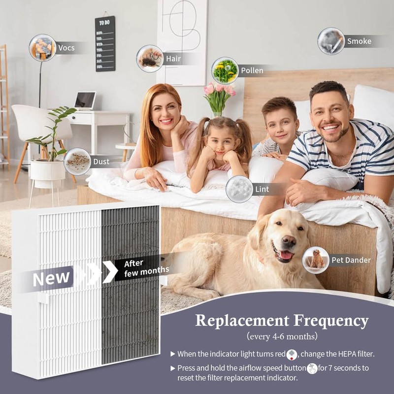 Harebery Particle Replacement Filter, Compatible with Blueair Blue Pure Fan,