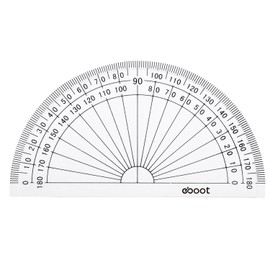 EBOOT 50 Pcs Math Protractors Plastic Protractor 180 Degrees, 4 Inches(Clear)
