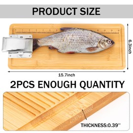 Leriton 2 Pcs Fish Cleaning Board Fish Fillet Board with Clamp Cutting Pad Cleaning Kit Portable Measure Tool Fishing Gifts for Men Easy Filleting Man Woman