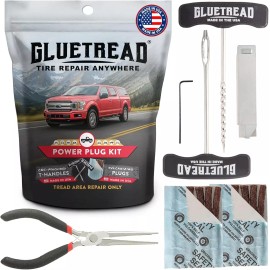 GlueTread On Road Tire Plug Kit - Tire Repair Kit with Plugs