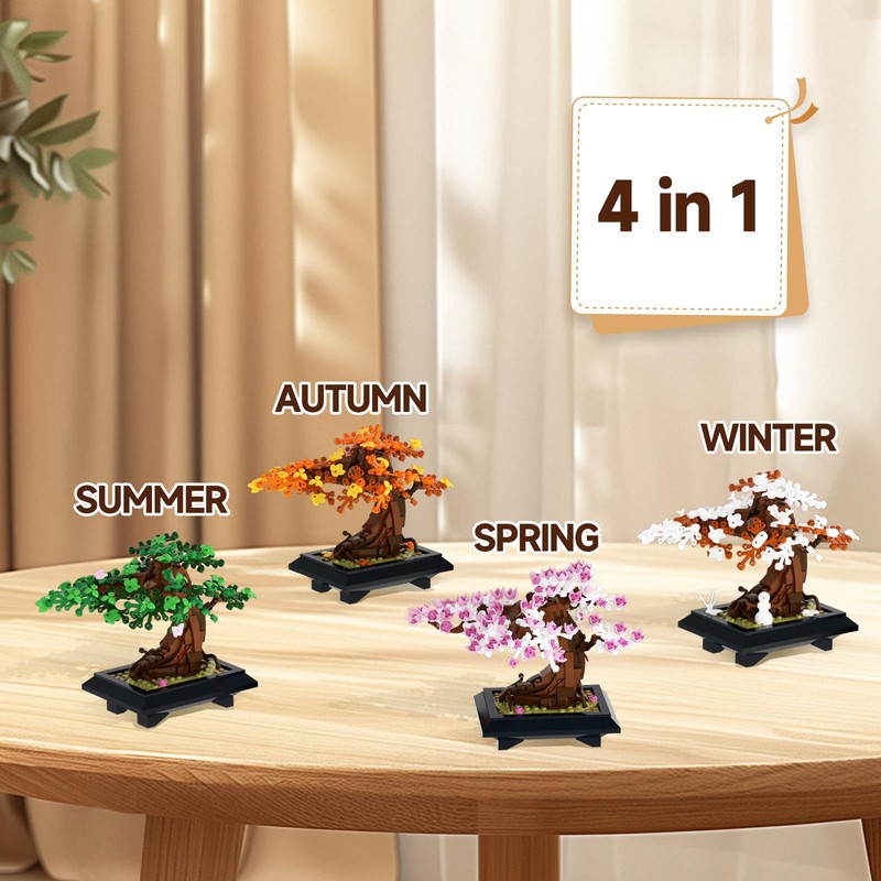 IFAYMOC Bonsai Tree Building Sets Toy, Four Seasons Bonsai Tree